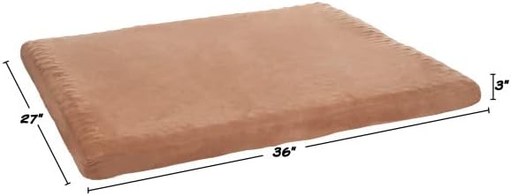 Dog Bed with Removable Cover – 36x27 Pet Bed - 3-Inch Egg Crate Style Foam Orthopedic Dog Bed, Microsuede, and Non-Slip Crate Bed by PETMAKER (Clay)