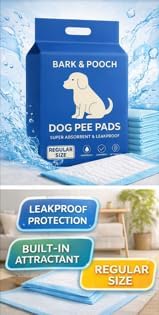 Bark & Pooch 6 Layers Dog Pee Pads Super Absorbent & Leakproof Regular Size 22.3 x 22.3(40pcs)