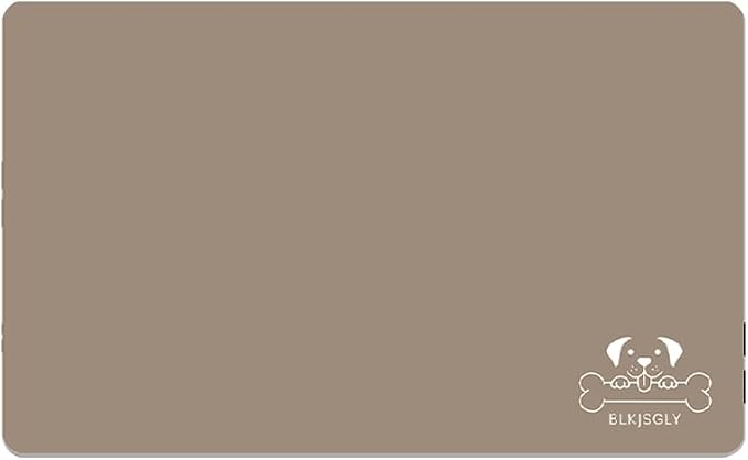 12"×20" Brown Absorbent Dog Mat for Food and Water Bowl- Quick Dry Durable Feeding Mat for Dog and Cat Easy Cleaning Pet Supplies for Messy Pets