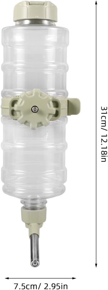 Dog Water Bottle for Crate Cage Small Animals Auto Water Dispenser Leakproof Hanging Pet Waterer 12.20X2.95X2.95In No Drip Feeder