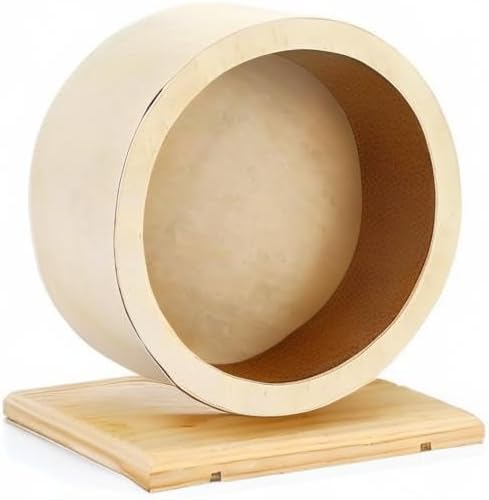 Hamster Exercise Wheel,Small Animals Running Toy Suitable for Rat, Pig, Chinchilla, Gerbil, etc. pet Wooden Harmless, Handmade (L)