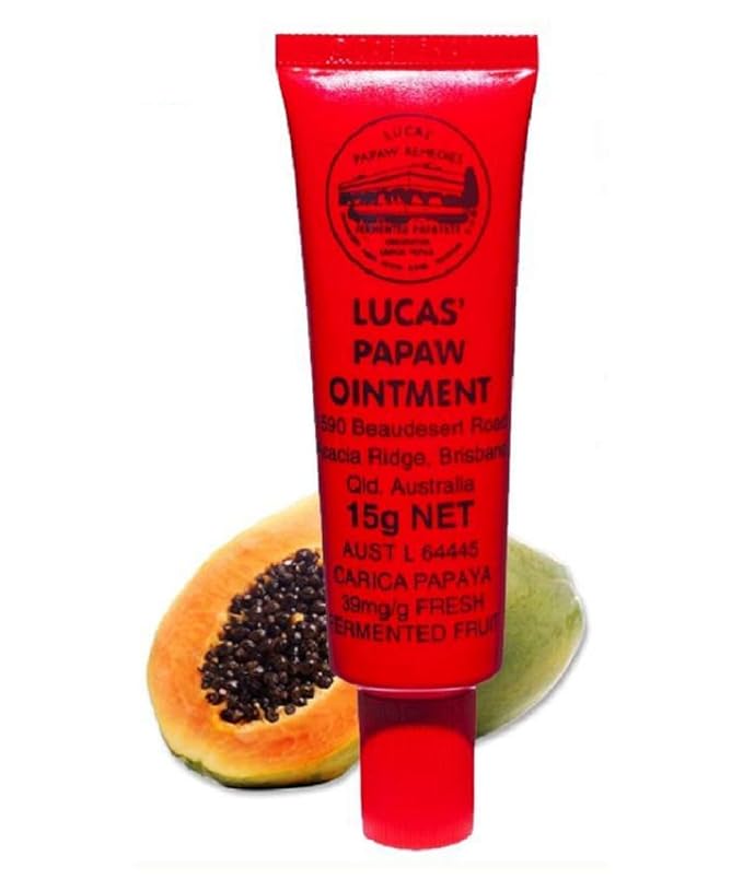 Lucas Papaw Ointment 15g Tubes with Lip Applicator — 2 Pack — Fermented Papaya Lip Balm for Dry, Chapped Lips, Pocket Size, Made in Australia