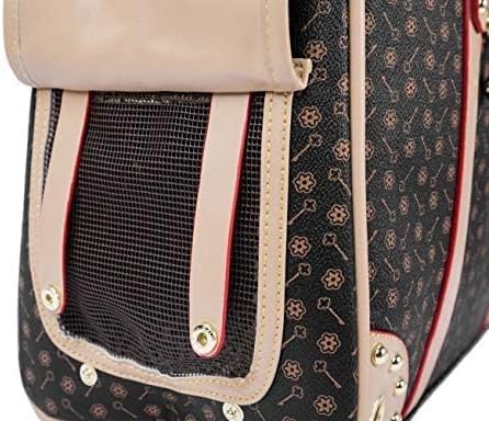 Pet Carrier Tote Around Town Pet Carrier Portable Dog Handbag Dog Purse for Outdoor Travel Walking Hiking, Brown, 14.17''*11''*6.3''