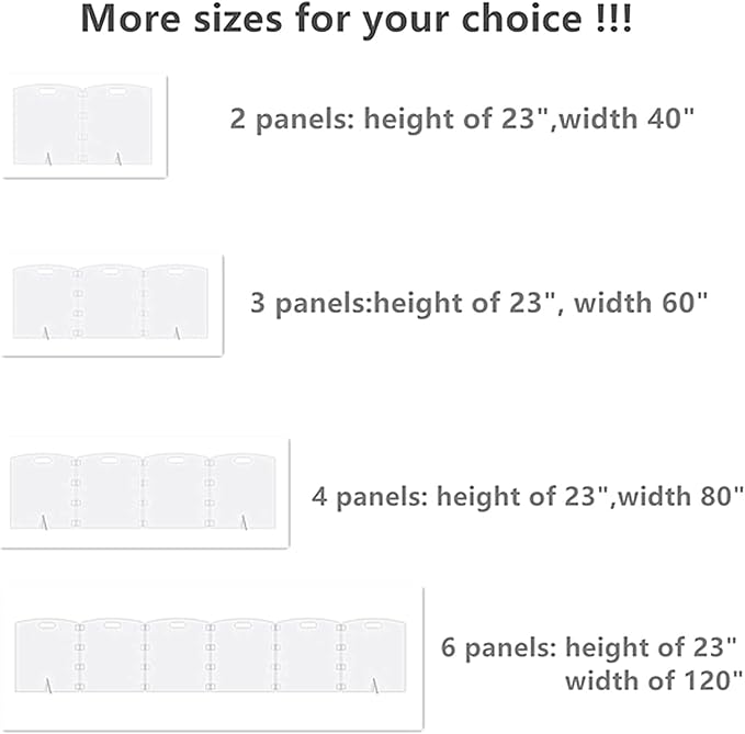 Clear Freestanding Dog Gate for Indoor Use,Pet Gates for Doorways no Drilling,Acrylic Foldable Dog Gate for Stairs with Support Feet (6 Panel - 120''W x 23''H)