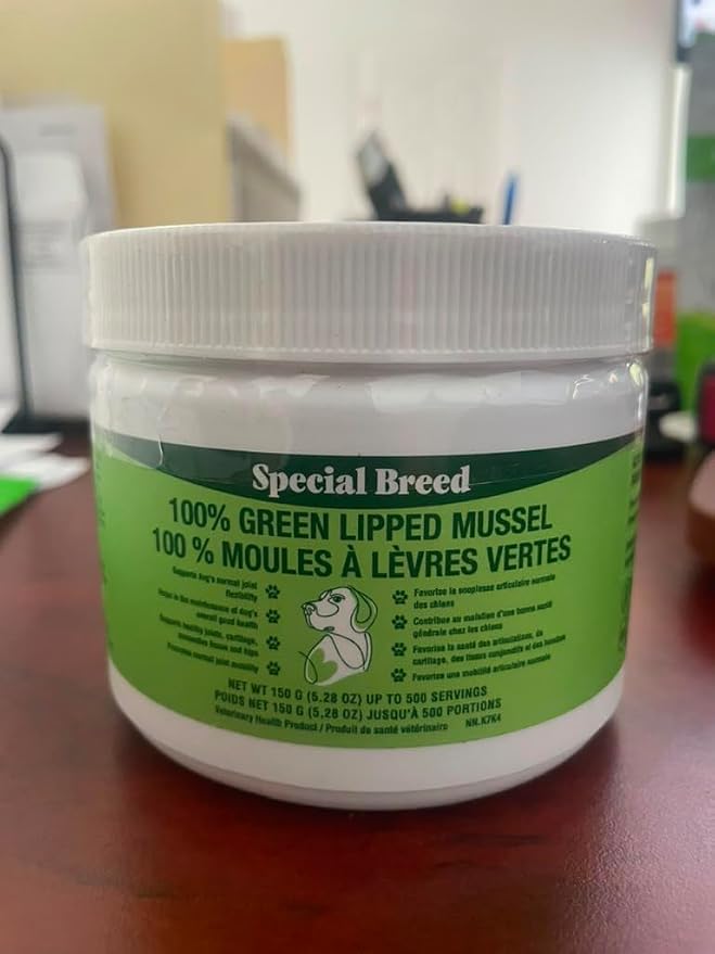 Green Lipped Mussel Powder for Dogs & Cats - 100% New Zealand Green Lipped Mussels - Natural Hip & Joint Supplement for Joints, Tendons, Ligaments, Muscles - 150 Grams - Up to 500 Servings