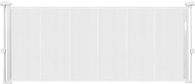 VEVOR Retractable Baby Gate, 34 inch Tall, Extends up to 71 inch Wide, Retractable Gate for Kids or Pets, Mesh Material, Easy to Install for Indoor Stairs, Doorways, Hallways, Playrooms, White