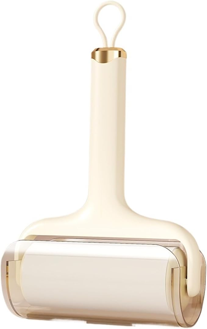 Household Hair Remover, Straight Handle, Adhesive Roller, Hanging Pet, Sofa(Cream Yellow)