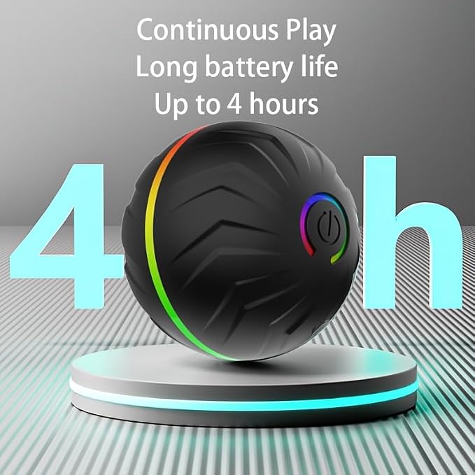 Interactive Dog Toys Ball, Moving Activated Automatic Bouncing Rolling Dog Balls with Led Lights, Smart Interactive Dog Toy for Puppy/Small/Medium Dogs & USB Random Style