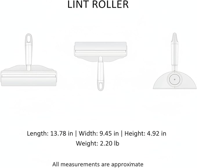 Lint Roller with Replaceable Sticky Refill, PP Plastic Handle for Pet Hair and Lint Removal from Clothing and Furniture