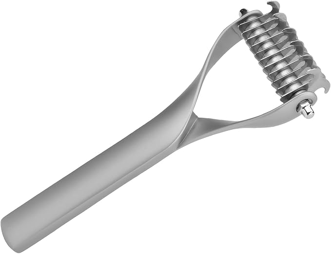 2 - Sided Pet Grooming Tool, Undercoat Rake for Dogs and Cats, Double - Headed Brush with Thinning and Dense Blades to Remove Loose Hair and Knots, Zinc Alloy Comb for Pup (Small Size)