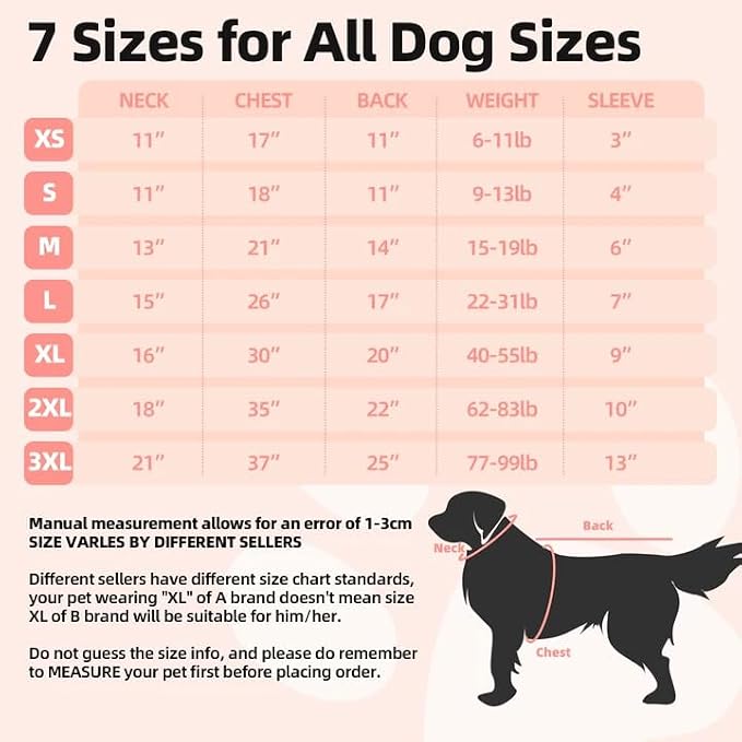 Dog Recovery Suit After Spay-Prevents Lick & Shed (Pink,S) | Soft, Breathable cotton onesie protects abdominal surgical areas by preventing licking,scratching,and shedding