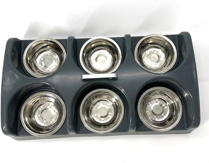 Puppy Feeding System 6 Litter Multiple Dog Bowl Feeder Puppy Feeder Station, Weaning Dish Puppy's Feeding
