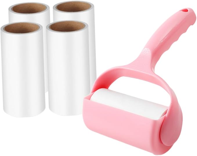3sets Pet Lint Roller Portable Hair Removal Tool for Clothes Furniture Sticky Lint Remover for Pet Hair Includes Handle Dust Cover for Home Travel
