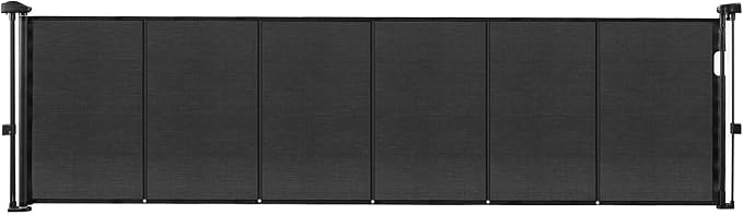 VEVOR Retractable Baby Gate, 34 inch Tall, Extends up to 110 inch Wide, Retractable Gate for Kids or Pets, Mesh Material, Easy to Install for Indoor Stairs, Doorways, Hallways, Playrooms, Black