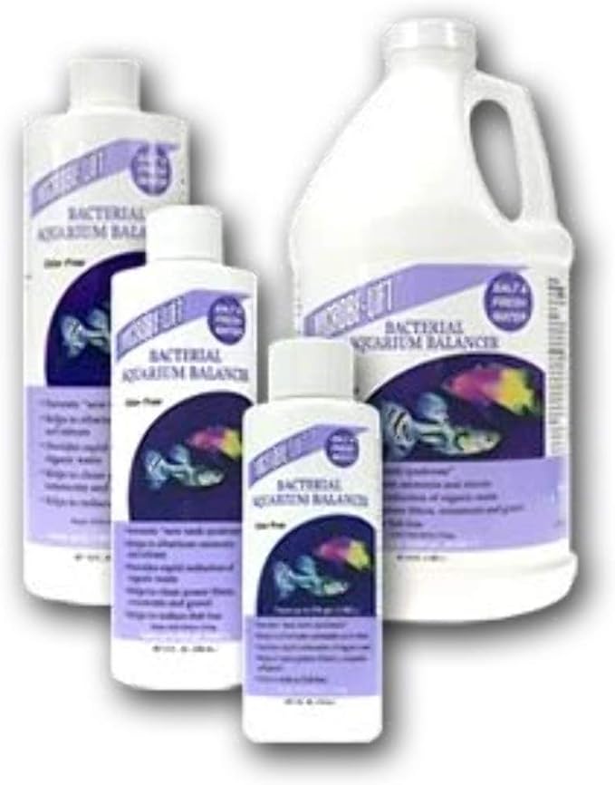 MICROBE-LIFT Bacterial Cleaner and Balancer for Salt and Fresh Water Tanks and Aquariums, Reduces Organic Waste and Prevents New Tank Syndrome, 8oz