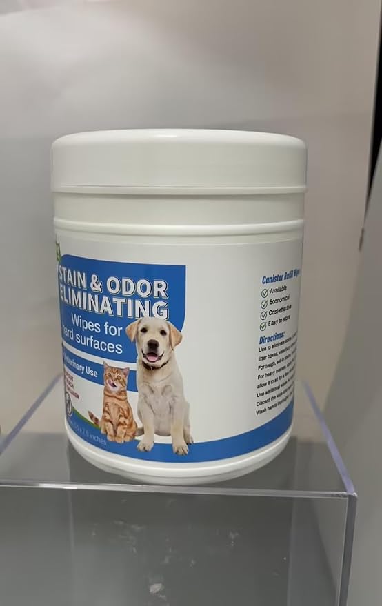 2 Pack/ 320 Count Litter Box Scrubbing Wipes, Cat Litter Box Cleaning Wipes, Unscented Cleaner & Deodorizer Canister Pet Urine Floor Cleaner Wipe for Kennels Pet Cleaning Supplies