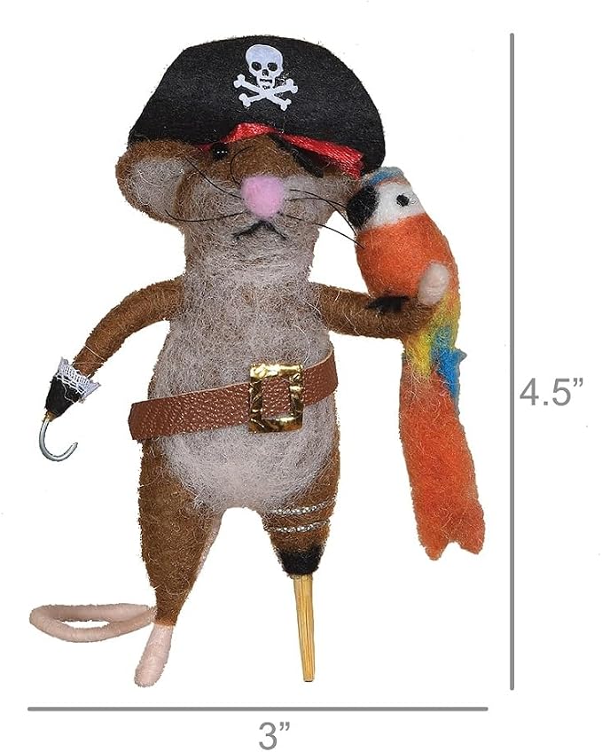 HomArt Felt Pirate Mouse Ornament