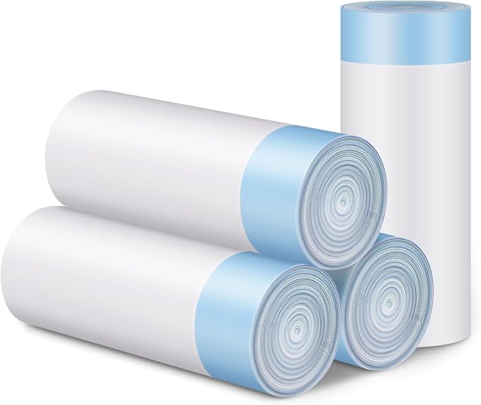 4 * 20 Count Trash Bags for Automatic Cat Litter Box Self Cleaning, Replacement Extra Large Liners for Robot Box, 4 Rolls Drawstring Waste Bags, 18 x 18 Inches(4 Rolls/80 Counts)