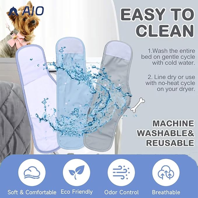 AIO Male Belly Bands for Dogs - Dog Diapers Male -Belly Bands for Male Dogs- High Absorbing Dog Wraps Washable - Reusable Doggy Doggie Puppy Dog Diapers