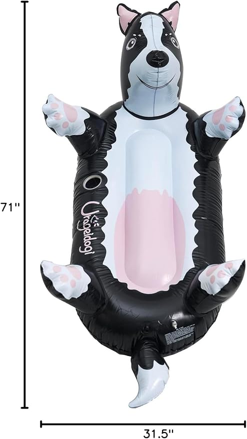 Summer Inflatable Black Dog Pool Float for Teens, Adults, and Pets