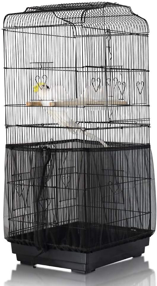 ASOCEA 2Pcs Bird Cage Seed Catcher Birdcages Extra Large Nylon Mesh Netting for Parakeets Cockatiel