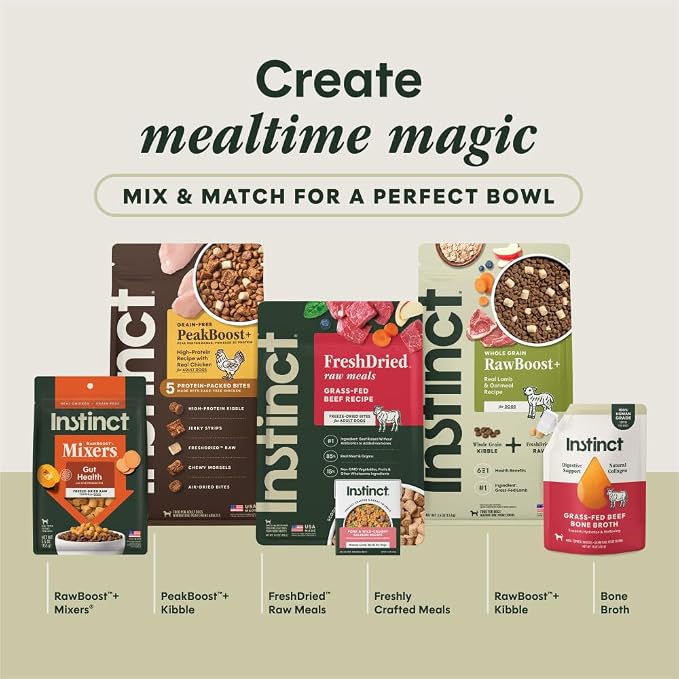 Instinct Freeze-Dried Meals, FreshDried Bites, Natural Dog Food, Grain-Free - Grass-Fed Beef, 45 oz. Bag