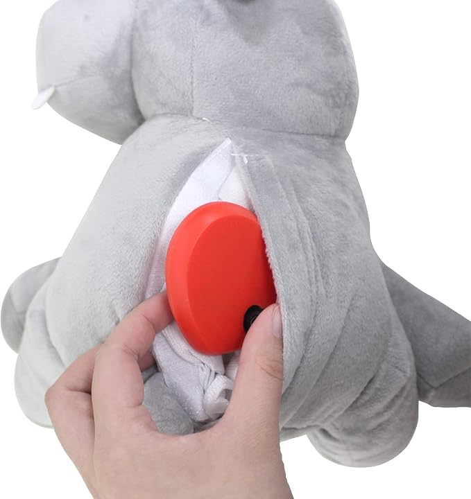 3T GROUP Puppy Heartbeat Toys Sleep Aid,Dog Heartbeat Toy for Puppy Essentials Stuffed Animal Anxiety Relief Comfort Pillow Calming Puppy Toys Hippo(Gray)