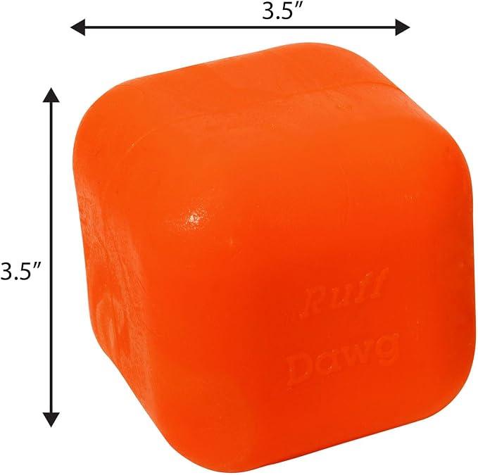 Ruff Dawg Cube XL 3.5 Indestructible Dog Toy - 1 PC Color Varies – Heavy-Duty Rubber Fetch & Chew Toy for Aggressive Chewers – Made in USA