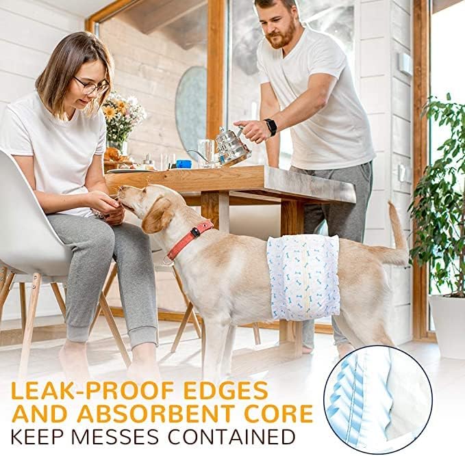 Dono Disposable Male Diapers for Small Dog, XS, 14 Count | Wetness Indicator, Super Absorbent, Leak Protection, Belly Bands for Male Dogs, Excitable Urination & Incontinence