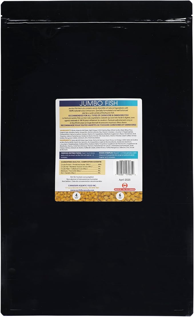 Northfin Fish Food Jumbo Formula Slow Sinking Pellets (4mm 2.5kg)