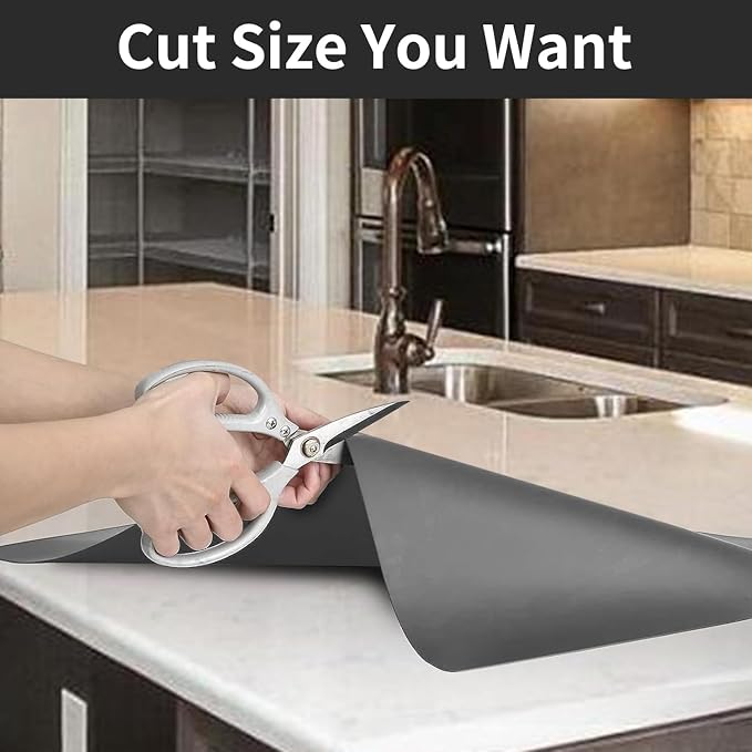 2MM Thick Large Silicone Mat, 47.2"x23.6"(120cmx60cm) Silicone Mats for Kitchen Counter, Heat Resistant Mat, Non-Slip Kitchen Counter Mat, Waterproof Countertop Protector for Craft, Translucent Brown