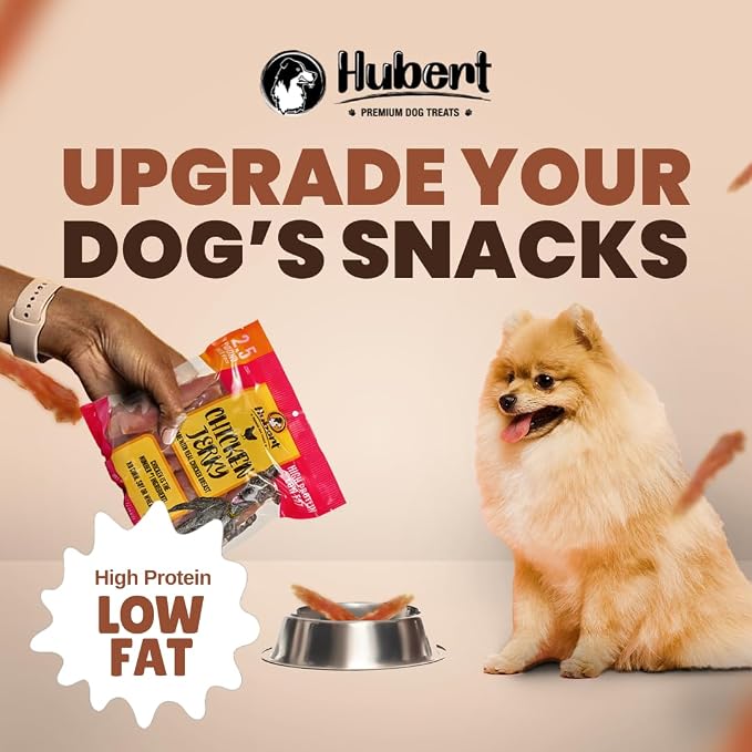 Hubert Pet Duck Jerky Dog Treats, Grain Free, High Protein, Low Fat, 1 lb