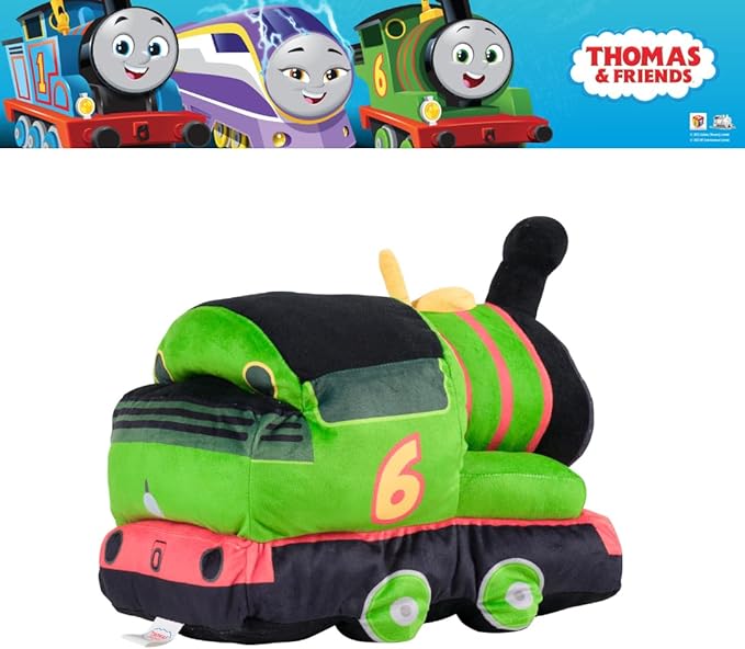 Thomas & Friends Percy Engine Train Kids Bedding Super Soft Plush Cuddle Pillow Buddy, (Officially Licensed Product) By Franco