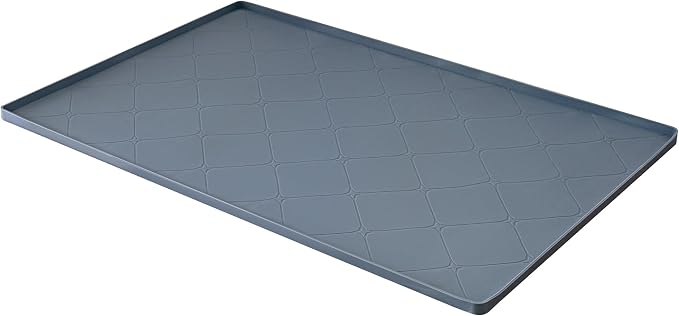 34" x 22" Large Under Sink Mats Kitchen : Waterproof Under-Sink Organizers Sink Mat Protectors, Flexible Silicone Drip Tray Pet Food Mats Kitchen Bathroom Drawer Shelf and Cabinet Liner, Grey