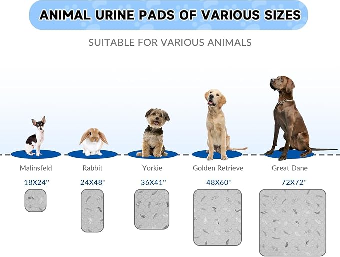 Sunheir Washable Pee Pads for Dogs Large 24" x 72" 2-Pack Reusable Puppy Pads Pet Training Pads, Absorb Dog Mats, Whelping Pad, Non-Slip Protects Against Urine Leakage, Runner Rug (Leaves - Deep Grey)