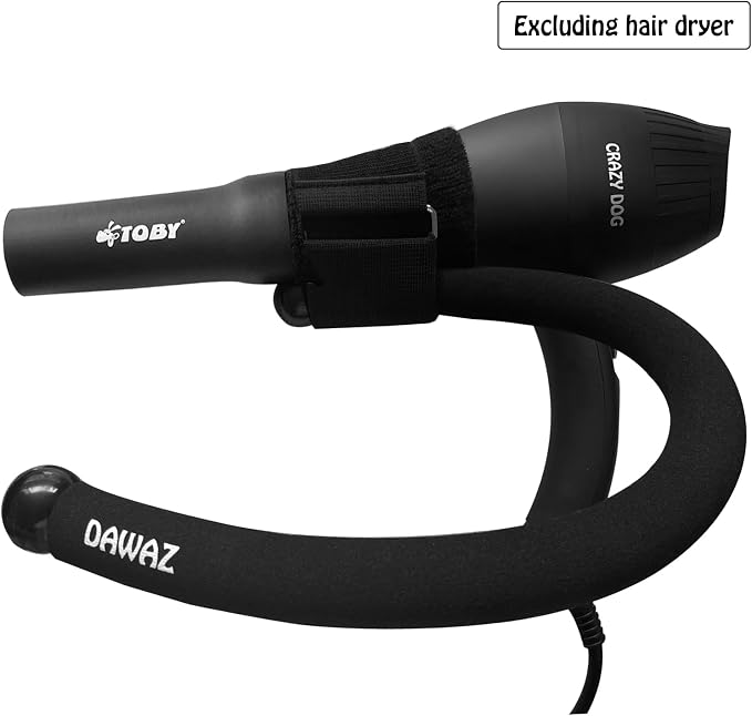 DAWAZ pet Grooming Dog Hair Dryer Water Blowing Machine Neck Hanging Bracket Universal Adjustment Free Your Hands (D1), BLACK