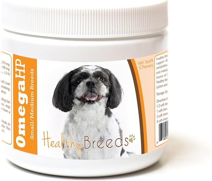 Healthy Breeds Shih-Poo Omega HP Fatty Acid Skin and Coat Support Soft Chews 60 Count