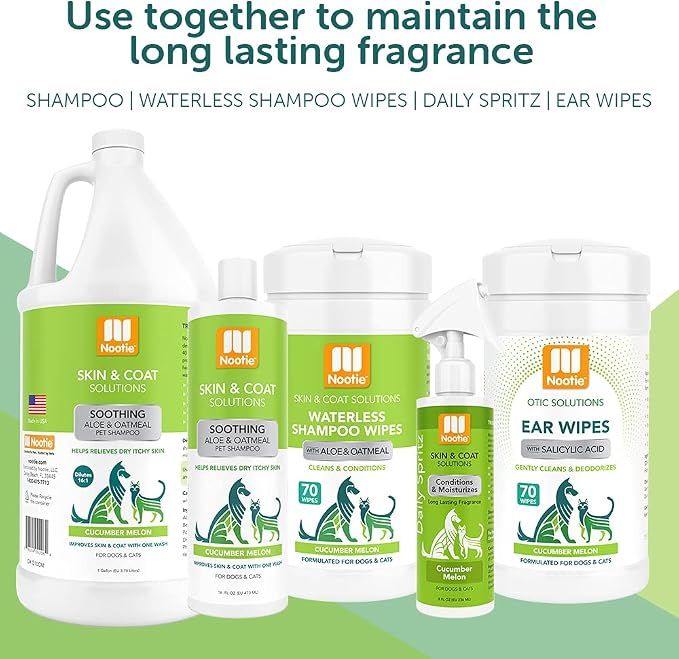 Nootie - Oatmeal Pet Shampoo for Sensitive Skin - Revitalizes Dry Skin & Coat - Natural Ingredients - Gentle Shampoo - Cleans & Conditions