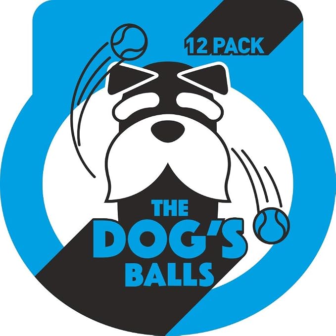 The Dog's Balls Dog Tennis Balls Tough 2.5" 12-Pack Blue Floats in Water | Our fetch balls combine non-abrasive felt exterior and a thicker rubber core Durable Dog Toy for Outdoor Play & Training