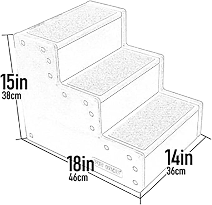 Pet Gear Pet Step III & IV Pet Stairs for Small Dogs and Cats up to 50 pounds, Lightweight, No Tools Required, 13 Colors to Choose from, Fog, 3 Steps