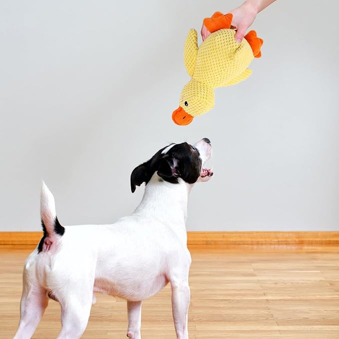 Dog Calming Duck Toys,2026 New Calming Toy for Dogs, Dog Toys for Aggressive Chewers with Soft Squeaker, Fun for Indoor Puppies and Senior Pups(Yellow)