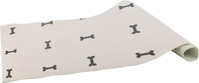 Dog Mat for Food and Water, Crate Pad, and Floor Protector - 55” x 28” Extra Large PVC Memory Foam Pad with Non-Slip Bottom - Stain, Scratch, and Water-Resistant Floor Mat by PETMAKER (Dog Bones)