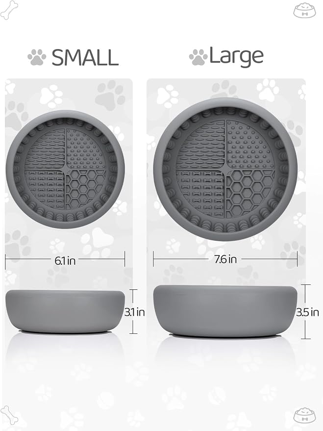 Dog Lick Bowl for Large Dogs, Lick Mat, Slow Feeder Lick Bowl with Brush and Scraper,Strong Suction, Freeze Licking Bowl for Anxiety Relief, Enrichment & Distraction, Dishwasher Safe 7.6 * 3.5 inch