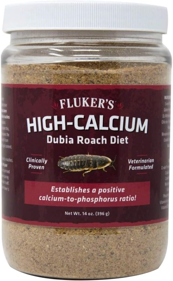 Fluker's High Calcium Dubia Roach Diet, Can Be Used as a Gut-Loading Food or Bedding, 14 oz
