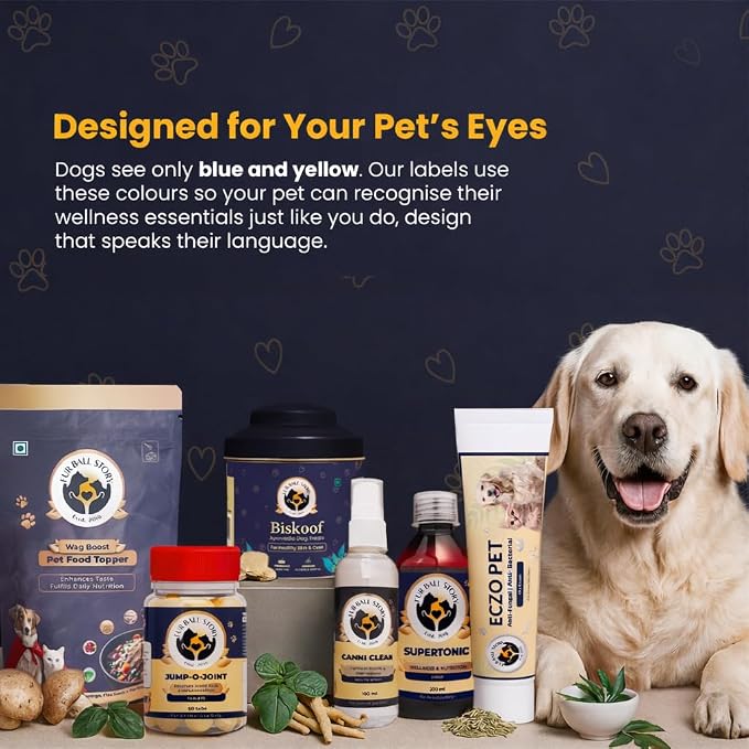 Fur Ball Story Calm Pet Pro - Calming Supplement for Dogs & Cats | Supports Relaxed Mood | Banana-Vanilla Flavour (50 Tablets)