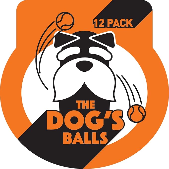 The Dog's Balls Dog Tennis Balls Tough 2.5" 12-Pack Orange Floats in Water | Our fetch balls combine non-abrasive felt exterior and a thicker rubber core Durable Dog Toy for Outdoor Play & Training