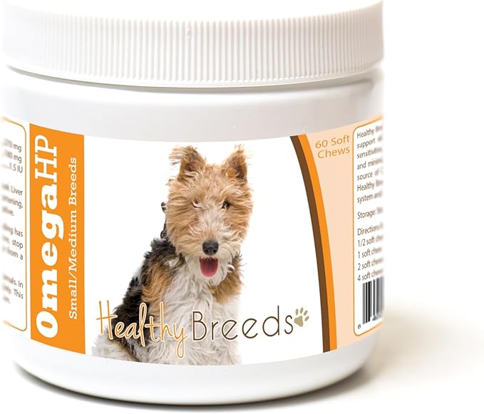 Healthy Breeds Wire Fox Terrier Omega HP Fatty Acid Skin and Coat Support Soft Chews 60 Count
