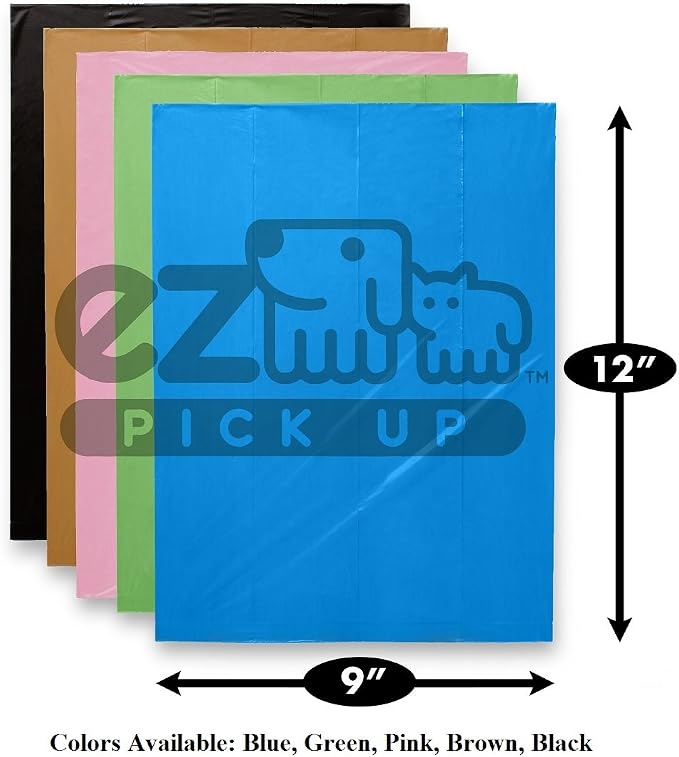 EZ 1000 Pet Dog Waste Poop Bags Black 9"x12" Pickup Waste Disposal Bags