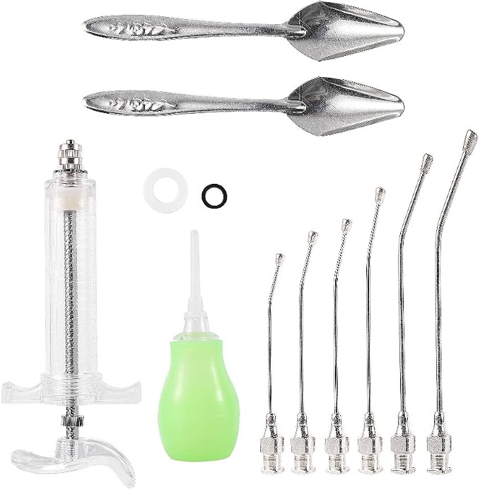 PONLEE Bird Feeding Syringe Manual Feeding Rearing Gavage Curved Needle Medication Tube 20ML