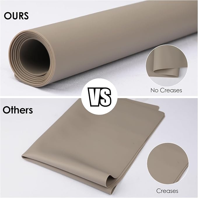 Extra Large Silicone Mats, Silicone Table Mat for Crafts Kids Dinner Placemat, Dab Mats Desk Countertop Protector Mats, Heat Insulation Kitchen Pastry Mat Silicone Pad-Brown, 23.6''x15.7''